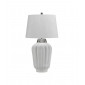 Lampe de table Bexley Acier,Céramique,Faux Soie Blanc, nickel poli|Lampes à poser|Luminaire Center