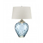 Lampe de table Samara Verre transparent,acier,fausse soie, Verre teinté bleu|Lampes à poser|Luminaire Center