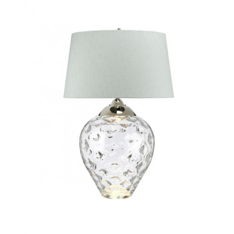 Lampe de table Samara Verre transparent,acier,fausse soie, Verre clair|Lampes à poser|Luminaire Center
