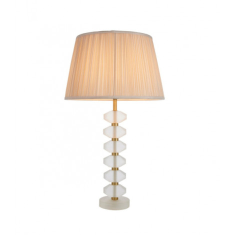 Lampe de table Annabelle Acier,verre cristal Cristal givré et soie d'huître|Lampes à poser|Luminaire Center