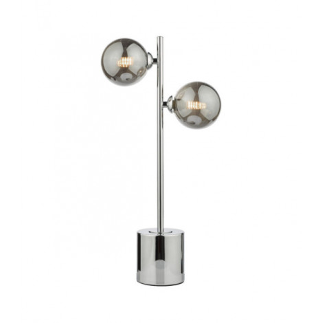 Lampe de table Spiral Chrome poli, verre fumé|Lampes à poser|Luminaire Center