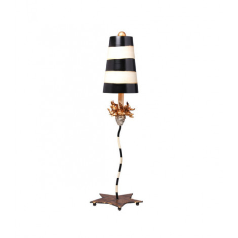 Lampe de table La Feuille d'or avec rayures noires et taupes|Lampes à poser|Luminaire Center