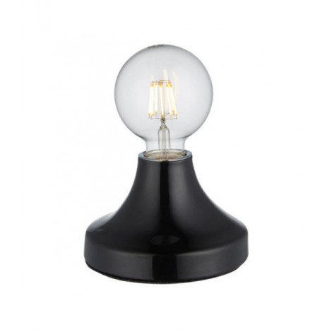 Lampe de table Quay Céramique,acier Vernis noir brillant et plaque chromée|Lampes à poser|Luminaire Center