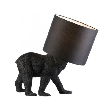 Lampe de table Barack Résine,Tissu,Acier Tissu noir mat et noir|Lampes à poser|Luminaire Center