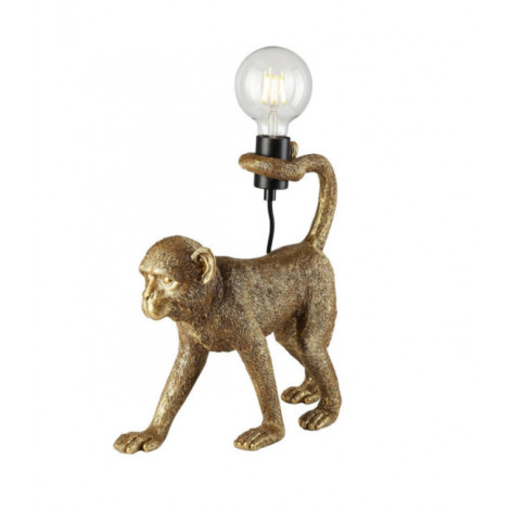 Lampe de table Capuchin Résine,acier Peinture dorée vintage et noir mat|Lampes à poser|Luminaire Center