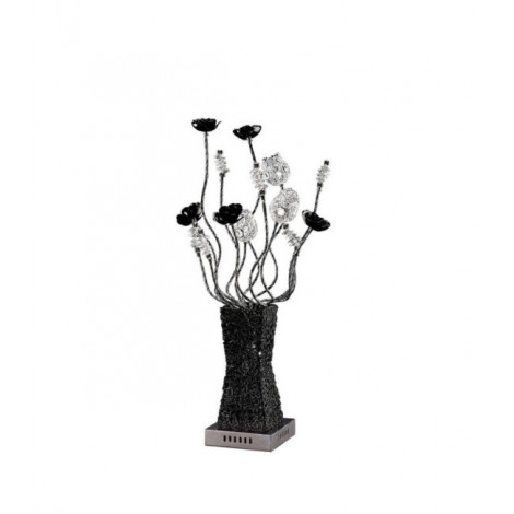 Lampe de table Jasmine Noir, Chrome poli|Lampes à poser|Luminaire Center