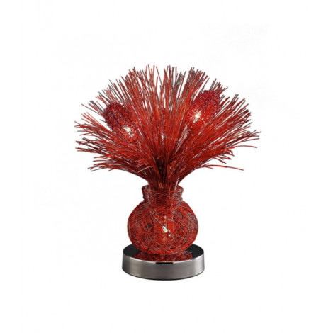 Lampe de table Lenore Chrome poli, rouge|Lampes à poser|Luminaire Center