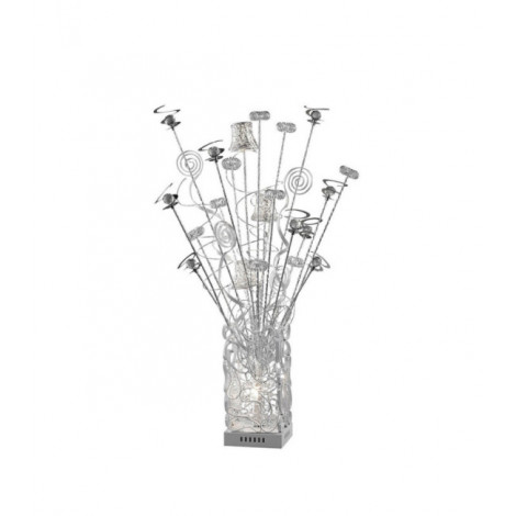 Lampe de table Koil Chrome poli, blanc|Lampes à poser|Luminaire Center