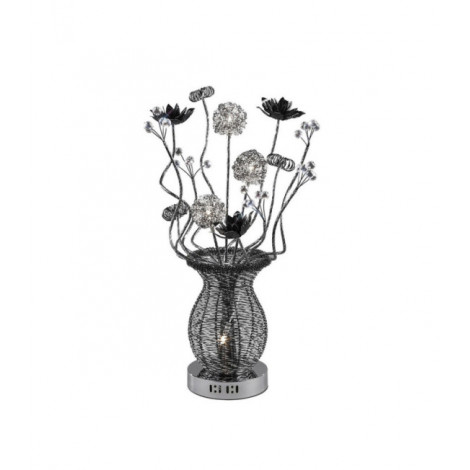 Lampe de table Calista Noir, Chrome poli|Lampes à poser|Luminaire Center