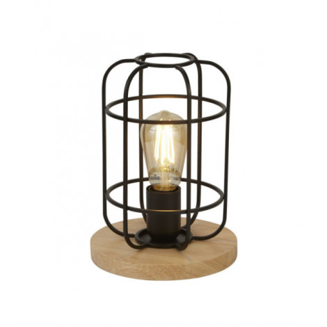 Lampe de table Vision Acier doux Bois, Noir Mat|Lampes à poser|Luminaire Center