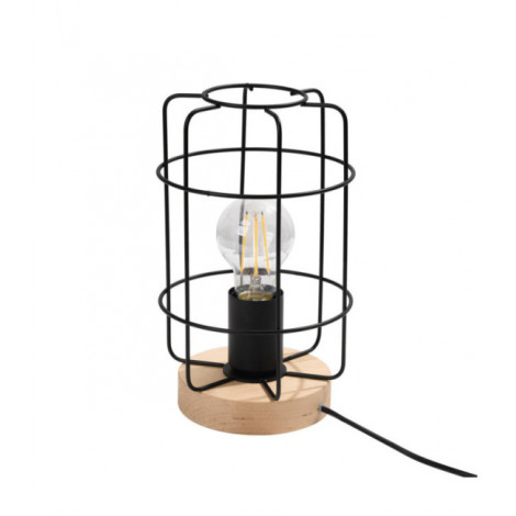 Lampe de table Gotto Acier,Bois Noir|Lampes à poser|Luminaire Center