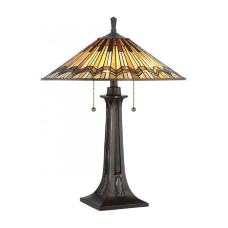 Lampe de table Alcott Verre Tiffany Bronze|Lampes à poser|Luminaire Center