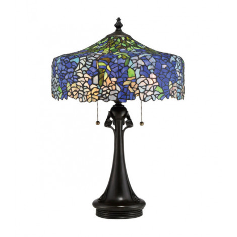 Lampe de table Cobalt Verre Tiffany Bronze|Lampes à poser|Luminaire Center