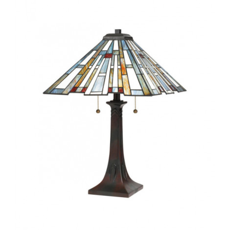 Lampe de table Quoizel Acier,résine,verre d'art Bronze vaillant|Lampes à poser|Luminaire Center