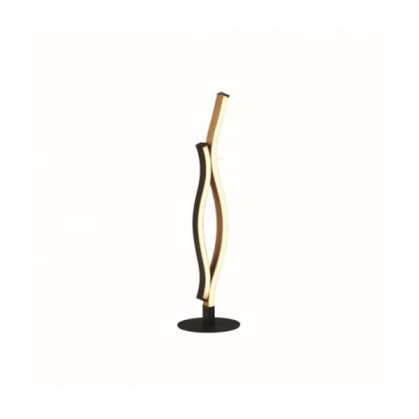 Lampe de table LED Bloom Acier doux Effet Bois, Noir Sable|Lampes à poser|Luminaire Center