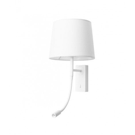 Lampe de lecture Janet Aluminium,Textile Blanc,Blanc|Lampes à poser|Luminaire Center