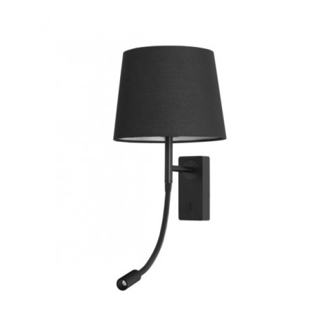 Lampe de lecture Janet Aluminium,Textile Nègre,Noir|Lampes à poser|Luminaire Center