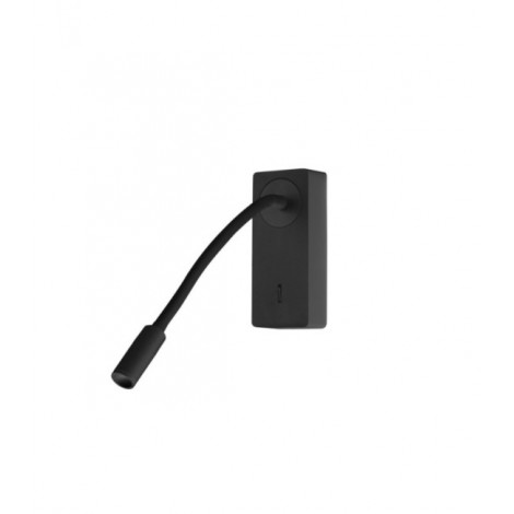 Lampe de lecture Mine Polycarbonate,Aluminium Transparent, Noir|Lampes à poser|Luminaire Center