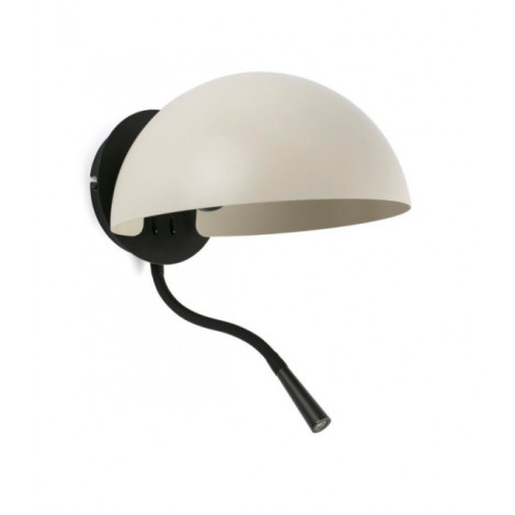 Lampe de lecture Dominica Acier Noir avec nuance beige|Lampes à poser|Luminaire Center