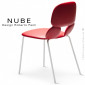Chaise pour collectivité ou domestique NUBE, piétement acier peint, assise coque plastique souple couleur.|Chaise|100chaises