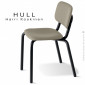 Chaise milieu scolaire, cantine ou collectivités design HULL, structure acier peint, assise et dossier mousse, habillage tissu.|Chaise|100chaises