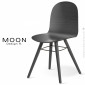 Chaise bois vernis MOON, pour snack ou CHR, assise multiplis de bois, piètement bois de hêtre massif - Lot de 2 pièces.|Chaise|100chaises