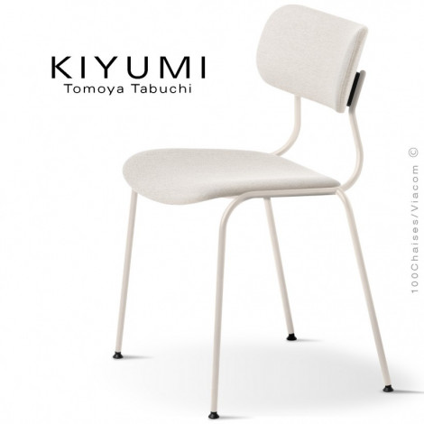 Chaise KIYUMI-FABRIC, 4 pieds structure acier, assise et dossier habillage tissus. Lot de 4 pièces.|Chaise|100chaises