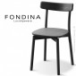 Chaise design FONDINA EASY, pour bistrot, CHR ou la maison, structure 4 pieds, bois de Frêne teinté ou peint - Lot de 4 pièces.|Chaise|100chaises