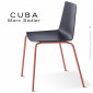 Chaise design CUBA-ECO, assise coque plastique, structure et piétement acier peint ou chromé - Lot de 4 pièces.|Chaise|100chaises