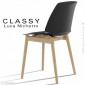 Chaise design CLASSY, piétement bois massif de Frêne vernis, assise coque plastique couleur.|Chaise|100chaises Chaise design CLASSY, piétement bois massif de Frêne vernis, assise coque plastique couleur.|Chaise|100chaises