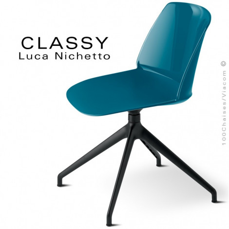 Chaise de bureau design CLASSY, piétement aluminium, assise pivotante coque plastique couleur.|Chaise|100chaises Chaise de bureau design CLASSY, piétement aluminium, assise pivotante coque plastique couleur.|Chaise|100chaises