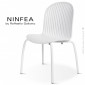 Chaise design NINFEA, piétement 4 pieds en aluminium peint, assise coque plastique noir ou blanche - Lot de 6 pièces.|Chaise|100chaises Chaise design NINFEA, piétement 4 pieds en aluminium peint, assise coque plastique noir ou blanche - Lot de 6 pièces.|Chaise|100chaises