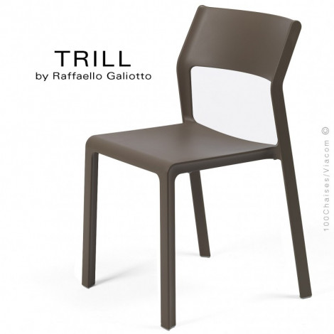 Chaise design TRILL, structure 4 pieds, assise plastique couleur - Lot de 6 pièces.|Chaise|100chaises