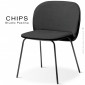 Chaise confort design CHIPS, piétement acier peint, laiton, cuivré, assise et dossier habillage cuir synthétique.|Chaise|100chaises