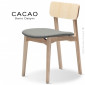 Chaise bois confort design CACAO, structure 4 pieds en bois massif de Frêne, vernis naturel ou teinté, assise habillage tissu.|Chaise|100chaises