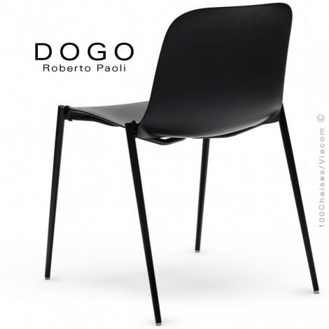 Chaise pour collectivité design DOGO, piétement acier peint, assise coque plastique couleur - Lot de 2 pièces.|Chaise|100chaises