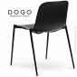 Chaise pour collectivité design DOGO, piétement acier peint, assise coque plastique couleur - Lot de 2 pièces.|Chaise|100chaises