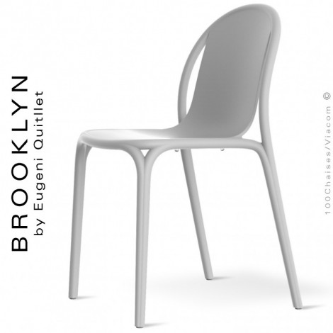 Chaise design BROOKLYN, structure 4 pieds et assise plastique couleur - Lot de 4 pièces.|Chaise|100chaises