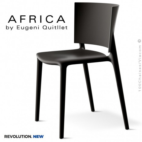 Chaise d'extérieur ou terrasse AFRICA, structure et assise plastique recyclé - Lot de 4 pièces.|Chaise|100chaises