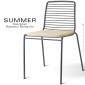 Chaise design SUMMER, pour terrasse et extérieur, structure acier peint couleur avec coussin - Lot de 2 pièces.|Chaise|100chaises
