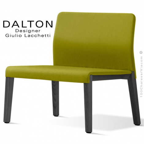 Fauteuil lounge design DALTON, piétement bois massif de Frêne vernis, assise et dossier garnis de mousse, habillage tissu tissé.|Chaise|100chaises