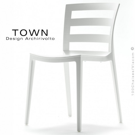 Chaise design TOWN, pour extérieur terrasse et jardin, structure plastique couleur - Lot de 4 pièces.|Chaise|100chaises