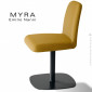 Chaise confort design MYRA, assise et dossier garnis de mousse, habillage tissu, colonne centrale acier peint pivotante.|Chaise|100chaises