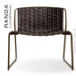 Chaise lounge RANDA, structure acier peint, assise et dossier tressage corde unie.|Chaise|100chaises