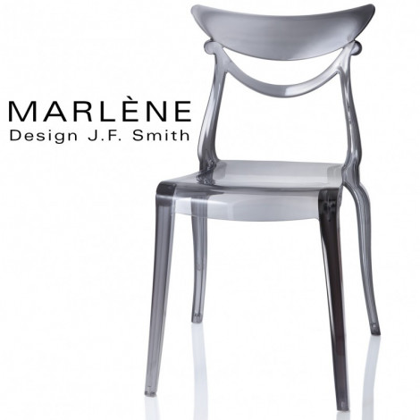 Chaise design MARLÈNE, structure plastique transparente polycarbonate brillant de couleur - Lot de 4 pièces.|Chaise|100chaises