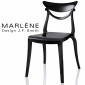 Chaise design MARLÈNE structure plastique nylon couleur opaque d'aspect brillant - Lot de 4 pièces.|Chaise|100chaises