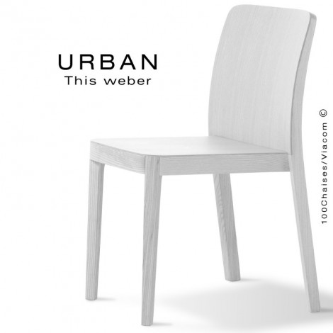 Chaise URBAN, piétement et assise en bois de frêne, peint ou vernis.|Chaise|100chaises
