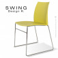 Chaise séminaire SWING, piétement type luge acier peint ou chromé brillant, assise coque plastique couleur.|Chaise|100chaises