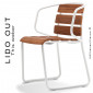 Chaise LIDO OUT, piétement luge acier peint, assise bois Frêne, teinté aspect Teck.|Chaise|100chaises Chaise LIDO OUT, piétement luge acier peint, assise bois Frêne, teinté aspect Teck.|Chaise|100chaises