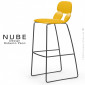Tabouret de bar ou domestique design NUBE, piétement luge acier peint avec repose pieds, assise coque plastique souple couleur.|Tabouret|100chaises